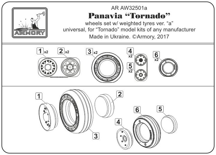 Armory Models Panavia Tornado 1/32 resinová kola typ A