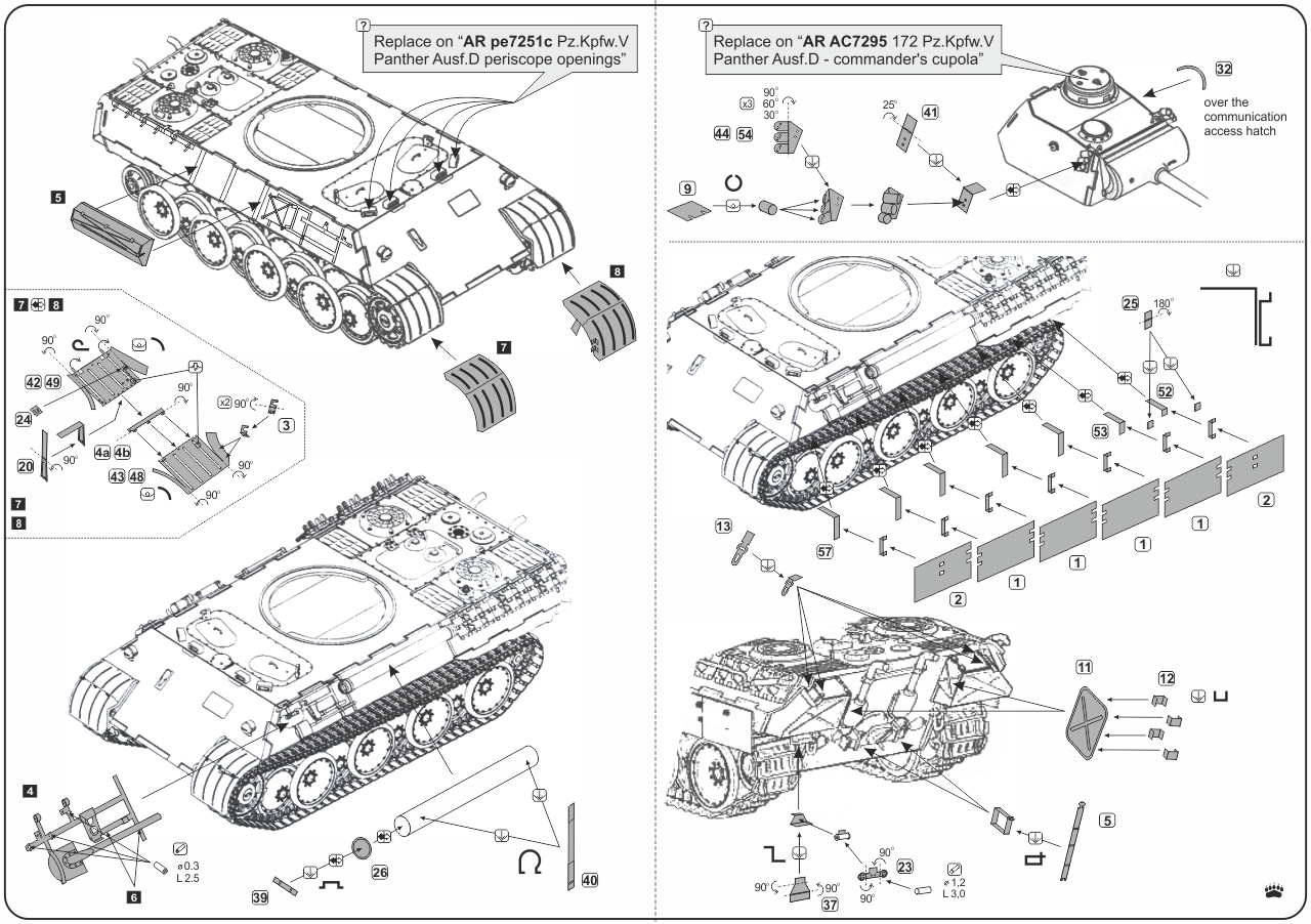 Armory Models Panther Ausf.D sada 1/72 detailingová