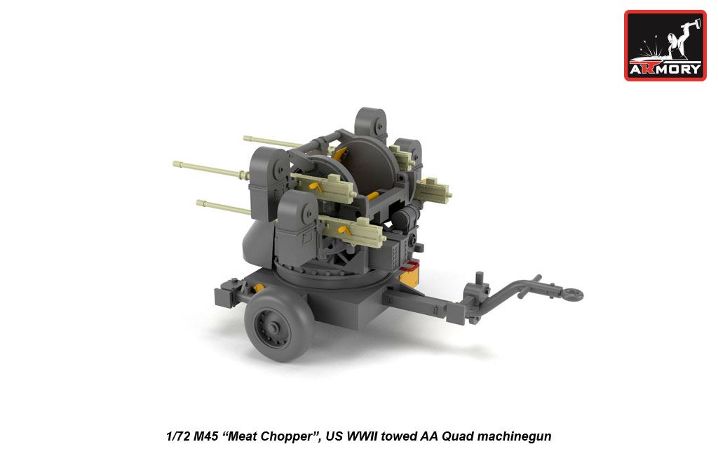 Armory Models M45 Quadmount věž 1/72 s vozíkem