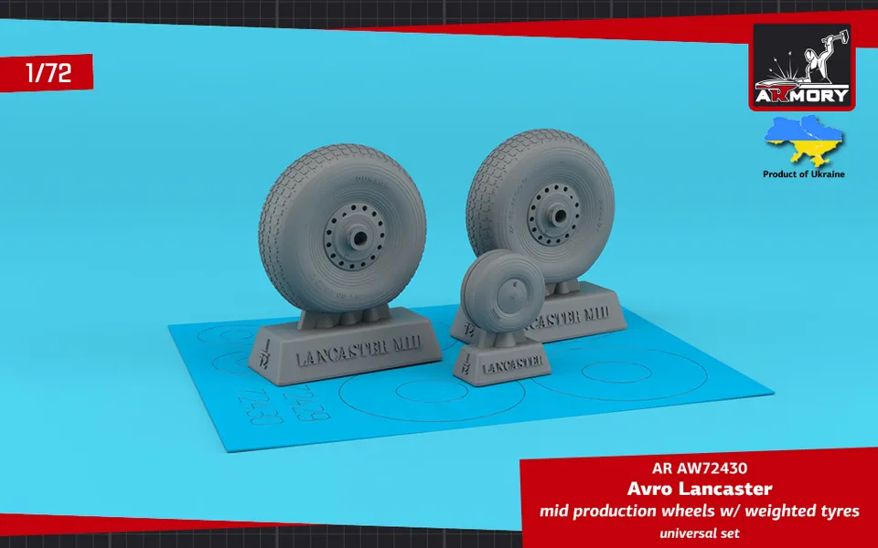 Armory Models Avro Lancaster mid type kola 1/72 zatížená