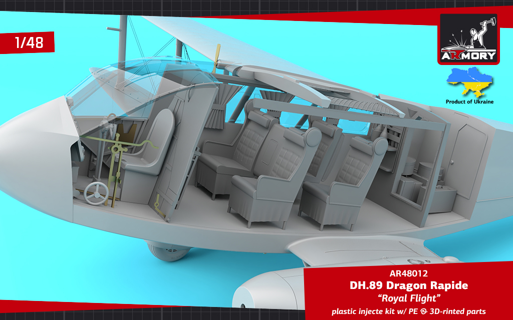 Armory Models DH.89 Dragon Rapide Royal Flight model 1/48