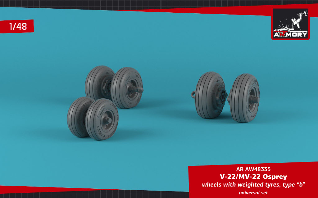 Armory Models V-22 Osprey kola 1/48 typ b zatížená