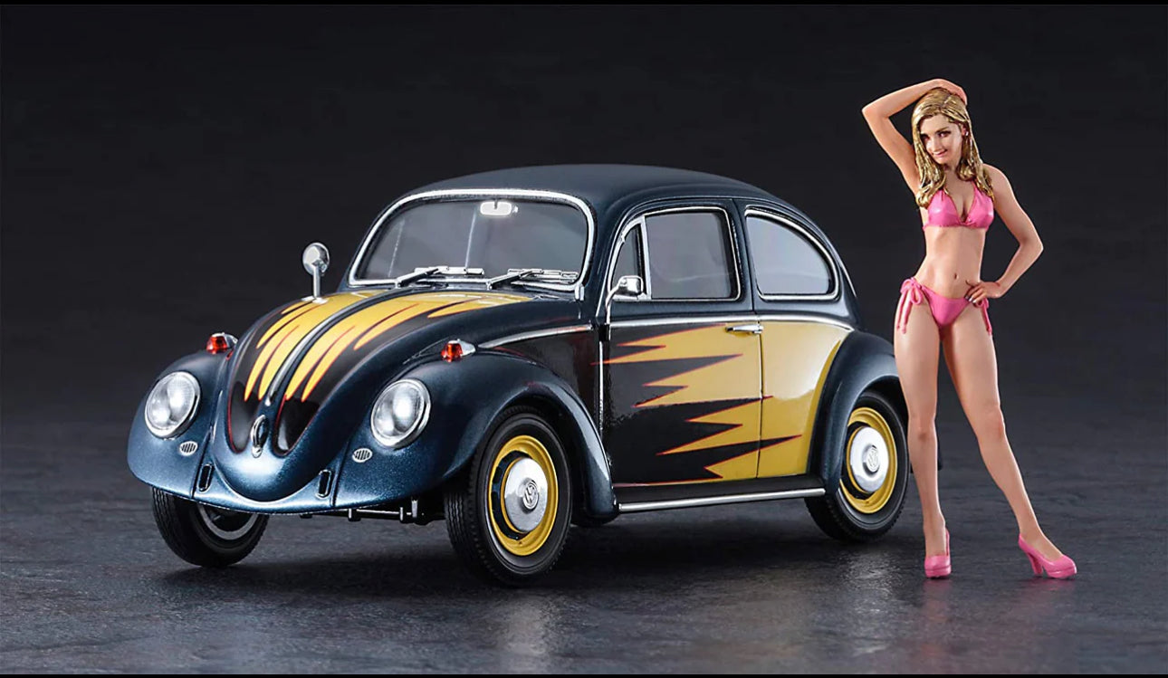 Hasegawa Volkswagen Beetle 1966 Cal Look 1/24 s figurkou
