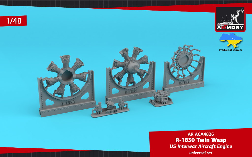 Armory Models R-1830 Twin Wasp motor 1/48 hvězdicový