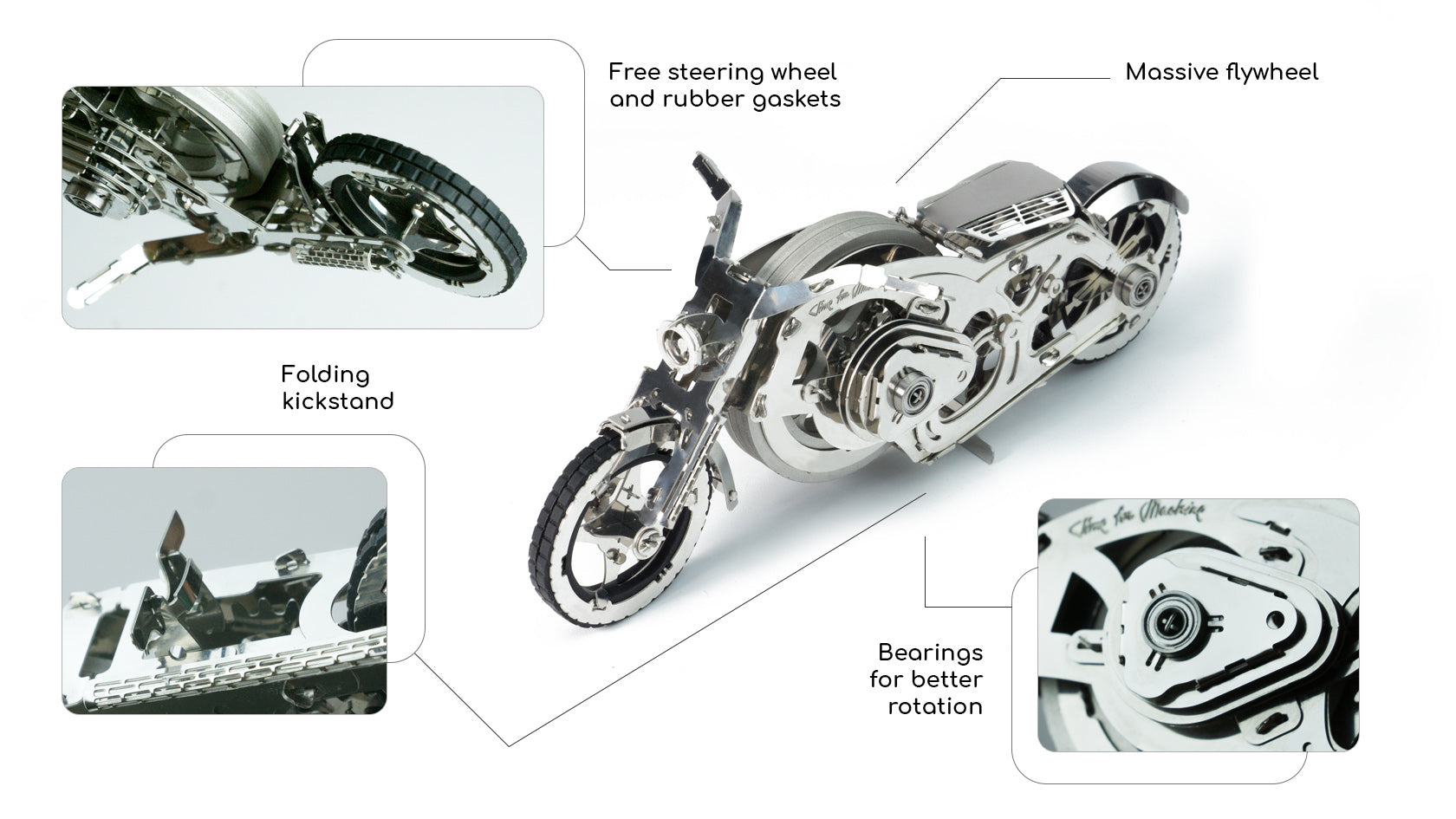 Time for Machine Chrome Rider kovová stavebnice motorky