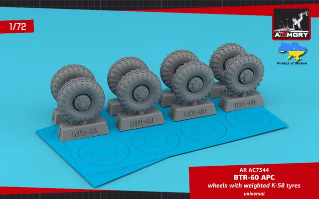 Armory Models BTR-60 1/72 resinová kola zatížená K-58