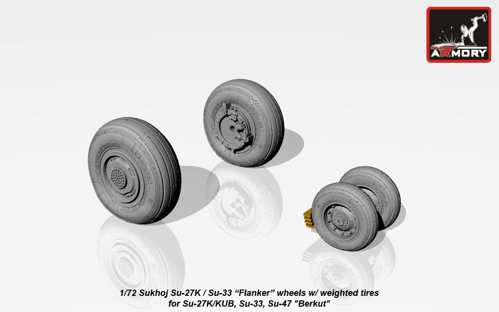 Armory Models Su-27K Su-33 Flanker kola 1/72 s blatníkem