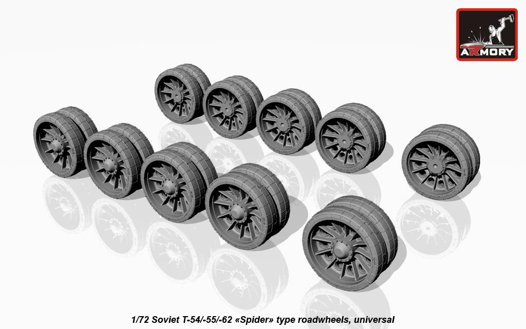 Armory Models T-54/55/62 Spider resinová kola 1/72