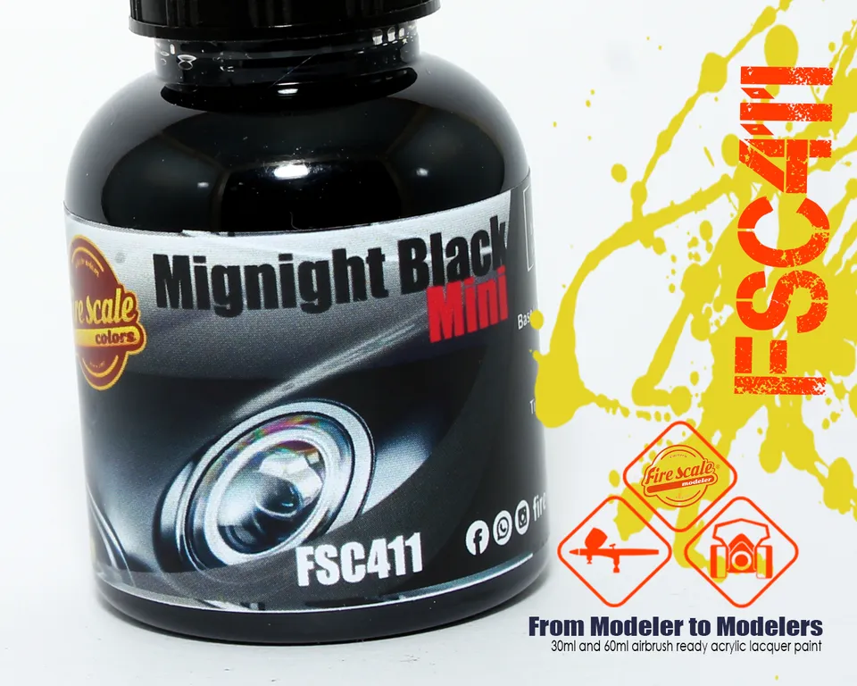 Fire Scale Modeler Midnight Black Mini barva 30 ml matná