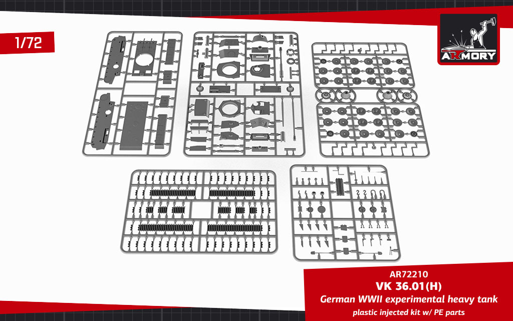 Armory Models VK 36.01(H) plastový model tanku 1/72 těžký
