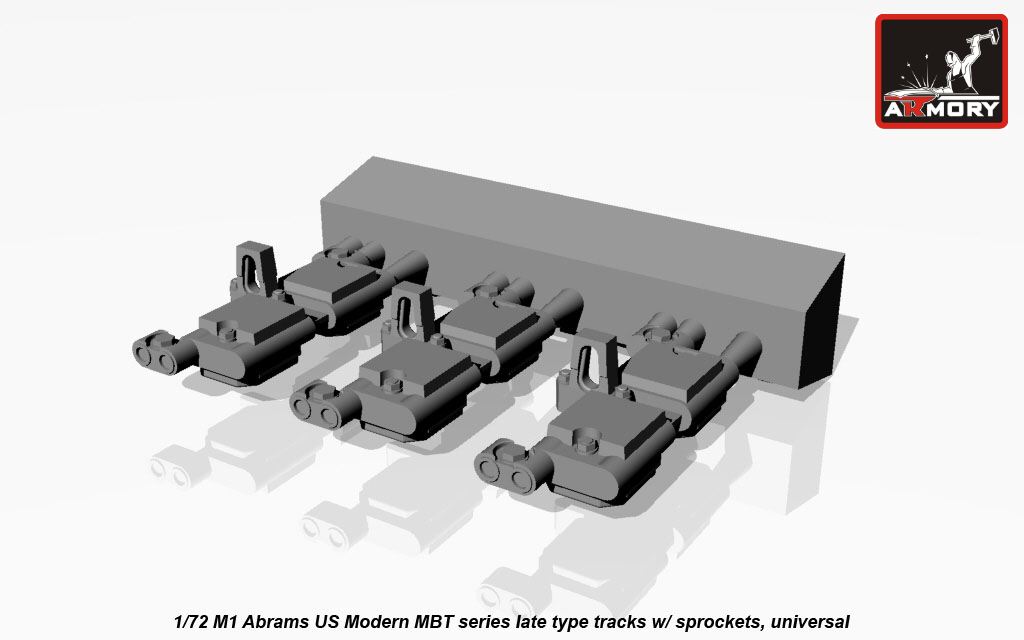 Armory Models M1 Abrams pásy 1/72 pozdní s koly
