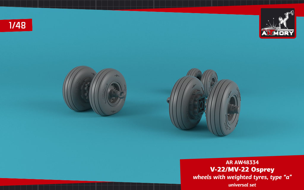 Armory Models V-22/MV-22 Osprey resinová kola 1/48 typ A