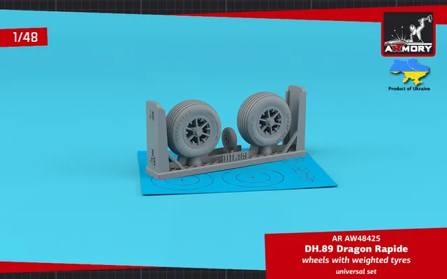Armory Models DH.89 Dragon Rapide kola 1/48 zatížená