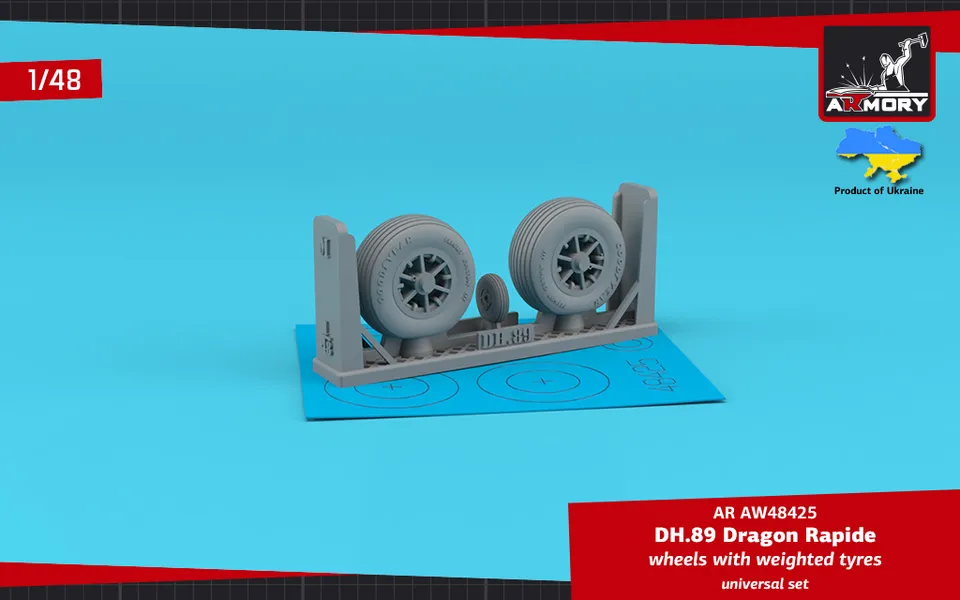 Armory Models DH.89 Dragon Rapide kola 1/48 zatížená