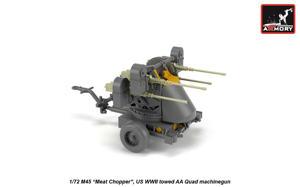 Armory Models M45 Quadmount věž 1/72 s vozíkem