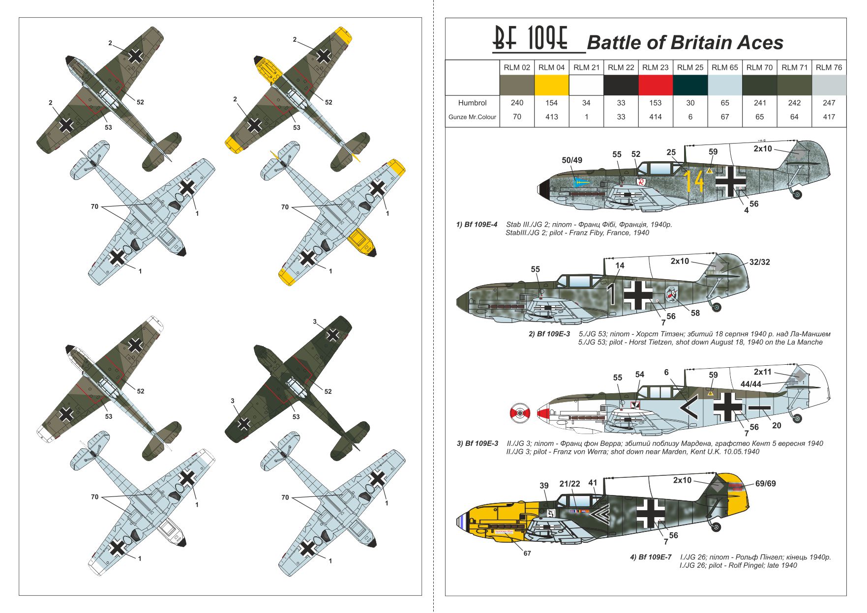Armory Models Bf 109E Battle of Britain Aces 1/144 model