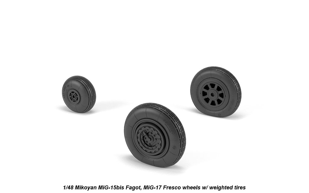 Armory Models MiG-15bis / MiG-17 resinová kola 1/48