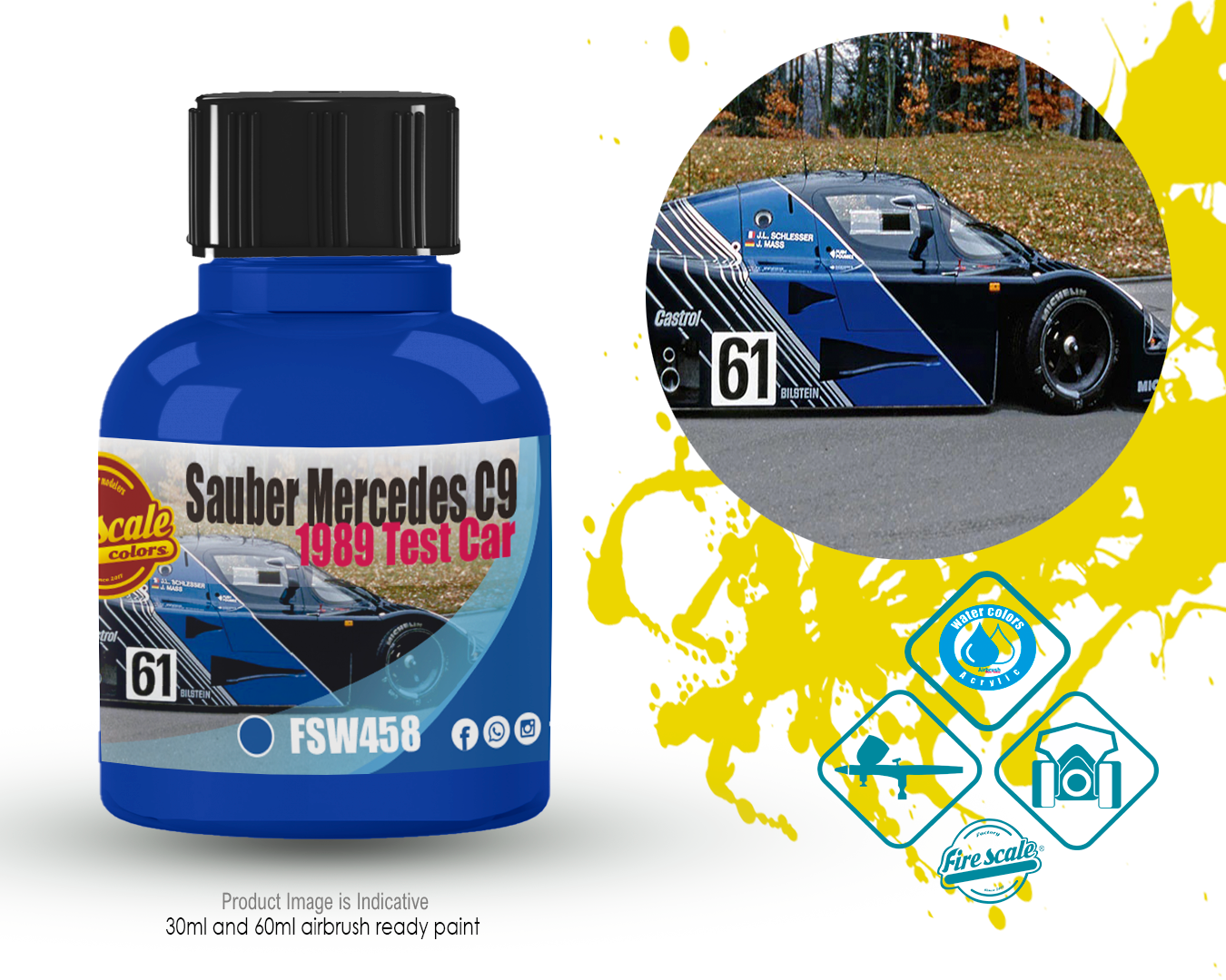 Fire Scale Modeler Sauber Mercedes C9 1989 barva 30 ml modrá