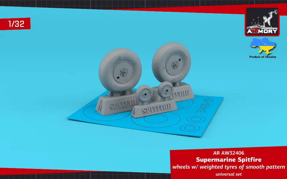 Armory Models Spitfire kola s kryty 1/32 zatížená