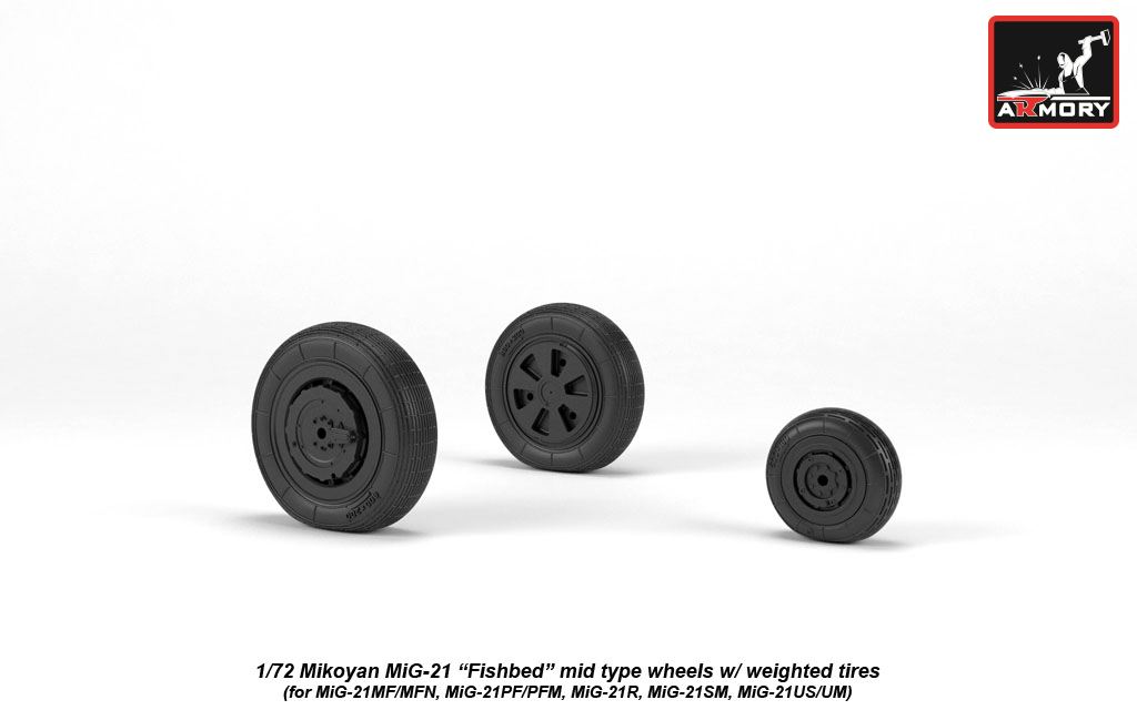 Armory Models MiG-21 Fishbed kola mid 1/32 zatížená